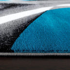 Persian Area Rugs Turquoise 8x10 2305 White Swirls 7'10 x10'6 Modern Abstract - Image 4
