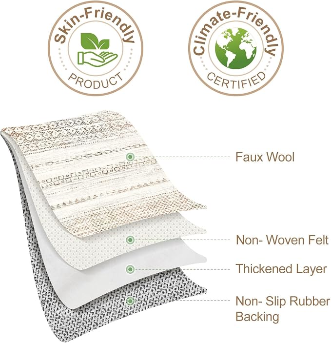 Nakagishi Area Rug Living Room Rugs: 4X6 Machine Washable Boho Large Neutral - Image 6