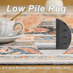 5x7 Orange Beige Area Rug for Living Room, Machine Washable Rugs - Image 8