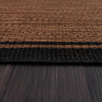 CAMILSON Indoor Outdoor Rug, 5x7 Bordered Nut Brown Black Modern Area Rugs - Image 5