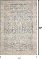 Loloi Hathaway Collection HTH-02 Denim/Multi 2'-0" x 5'-0", .25" Thick Accent - Image 2