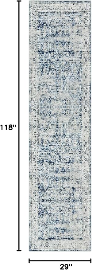Morebes Vintage Rug Runners for Hallways Non Slip, Washable Runner Rug 2x10 - Image 2