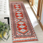 Moroccan Trellis Hallway Runner Rug Non-Slip Washable Geometric Standing Mats by LIKETN