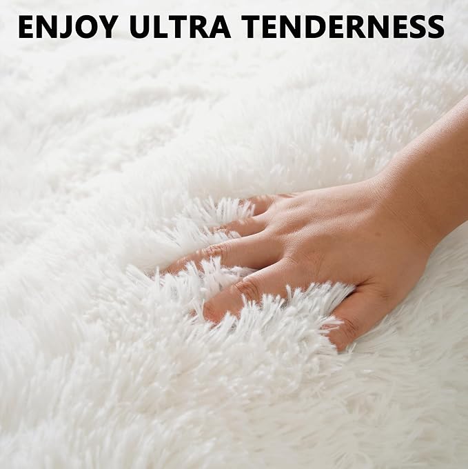 Beglad Fluffy Area Rugs 4x6 Feet, Modern Minimalist Style Shag Rugs, Non-Slip - Image 4