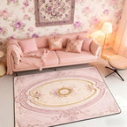 Light Pink Large Area Rug 5x7 Antique Decor Boho Floral Living Room Rug | - Image 4