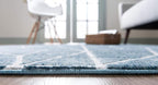 Rugs.com Lattice Trellis Collection Rug – 8 Ft Round Blue Low-Pile Rug Perfect - Image 6