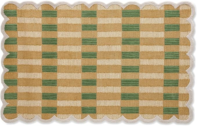 Hand-Tufted Wool Area Rug with Scalloped Edges, Cozy and Soft Accent Rug - Image 2