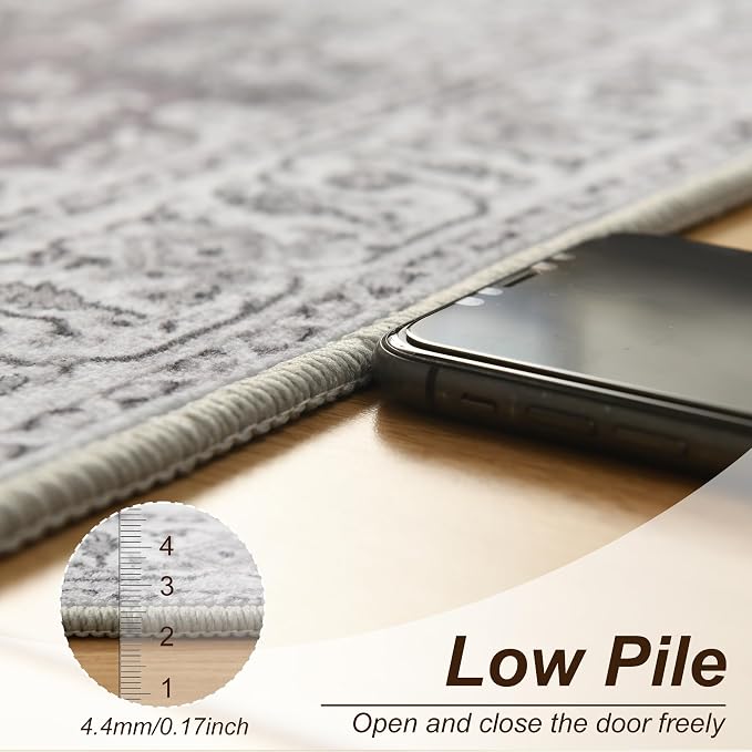 XWZO Runner Rug 2x10ft for Long Hallways, Washable Non-Slip Low Pile Area Rug - Image 5