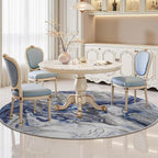 6x6 Round Area Rugs for Living Room, Modern Abstract Rug for Bedroom, - Image 3
