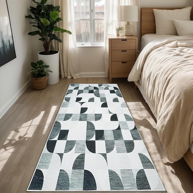2x6 Runner Rug Washable, Modern Abstract Area Rugs by LKTRYFAM