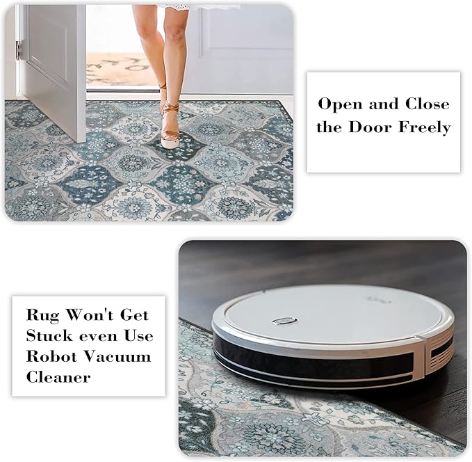 Lahome Moroccan Trellis Washable Round Area Rug, Soft Round Rugs 6ft Ultra-Thin - Image 7