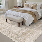 10x12 Beige Area Rug Vintage Living Room Bedroom Washable Carpet Non-Slip Soft - Image 3