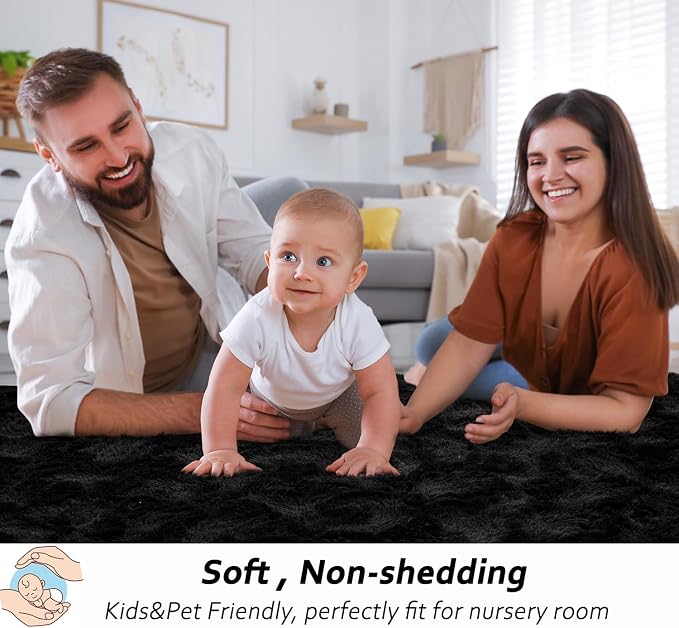 Beglad Shag Rugs for Living Room, Indoor Carpet Suitable for Boys Teens Room - Image 3