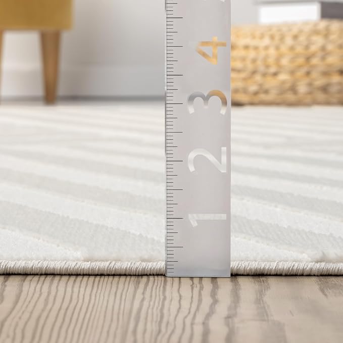 Abani Zen 6' x 9' Cream Rug – Neutral Modern Linear Pattern, Large Soft Area Rug - Image 7