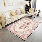 French Country Floral 3x5 Area Rug Pink Rose Rugs - Image 6
