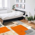 Orange Rectangular Area Rugs for Living Room Bedroom 5 x 6.9 ft Abstract Paint - Image 6