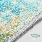 Runner Rug for Kitchen Teal Blue Hallways Runner Rug Non Slip 2'6''x8' Washable - Image 8