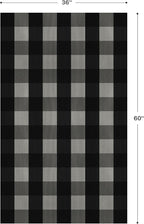 GENIMO Checkered Rug 3x5 Ft Black and White Outdoor Rug Buffalo Plaid Rugs Mat - Image 2