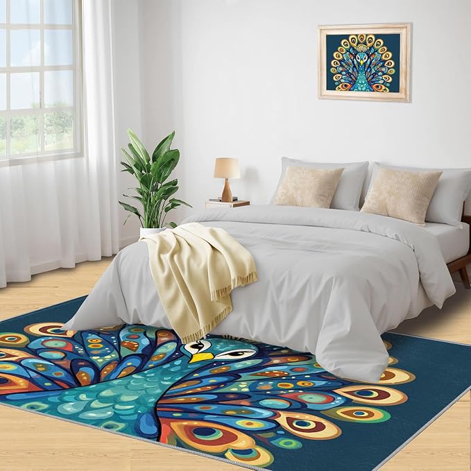 Boho Peacock Rugs for Living Room - Image 4