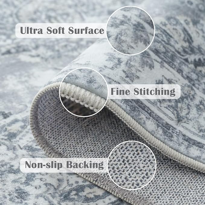 jinchan Fiora Washable Area Rug 8x10 - Image 5