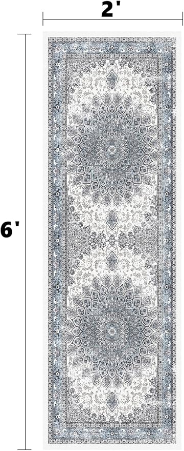 2x6 Runner Rugs for Entrance Non-Slip Washable Hallway Runner Rugs for Bedroom - Image 2