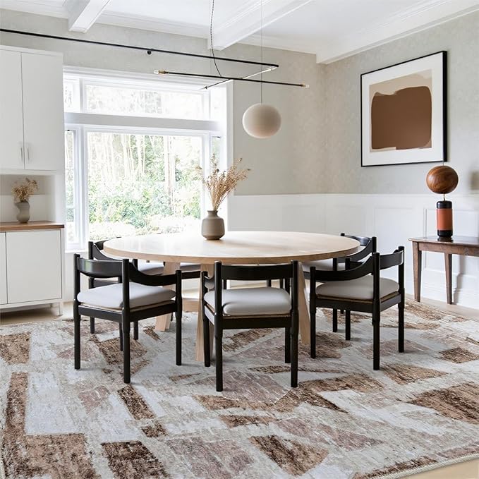 Modern Abstract 5X7 Area Rug for Living Room Bedroom Washable, - Image 5