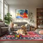 Area Rug for Living Room, 9x12 Machine Washable Non Slip Large Faux Wool Throw - Image 3
