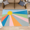 Boho Sun Area Rugs 3x4ft, Abstraction Deco Kids Bedroom Rug, Minimalist by Unknown