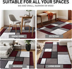 Rugshop Modern Geometric Boxes Red Area Rug, Non-Shedding Carpet - Image 4