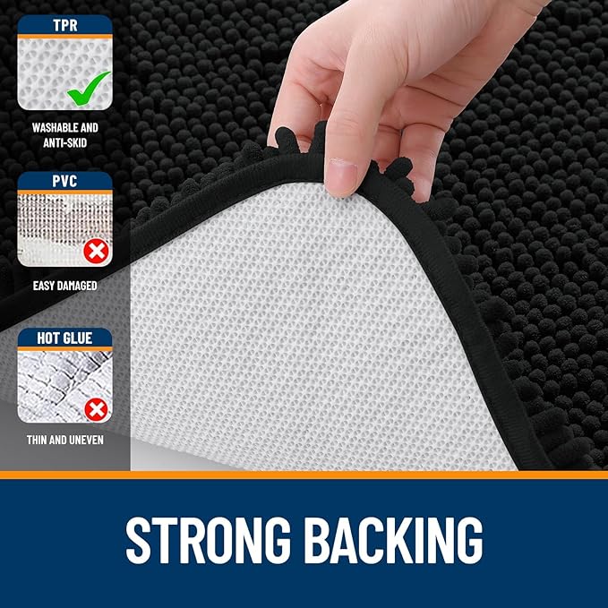 OLANLY Toilet Rugs U-Shaped 20x20, Extra Soft Absorbent Chenille Contour - Image 6