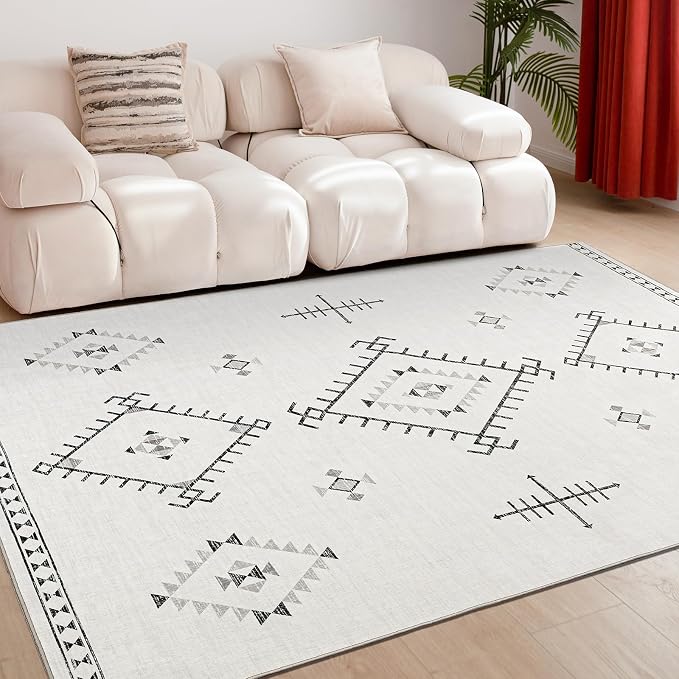 ILANGO Area Rug 3'x5' for Living Room Bedroom Washable Moroccan Boho Rugs for - Image 2