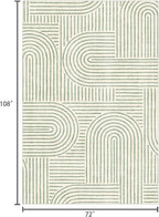 6x9 Area Rug - Large Modern Abstract Washable Non-Slip Sage Green Living Room - Image 2