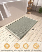 AMOAMI Upgraded Waffle Bath Mat, Super Absorbent Non Slip Bath Mats - Image 2