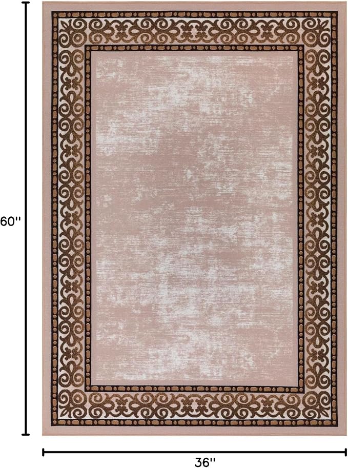 Antep Rugs Alfombras Bordered Modern 3x5 Non-Slip Low Pile Rubber Backing - Image 2