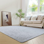 duduta 6x9 ft Grey Rectangle Fluffy Rug, Shag Fuzzy Plush Carpet by Duduta