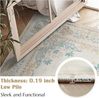 jinchan Hallway Runner Rug 2x8 Vintage Floral Distressed Design - Image 3