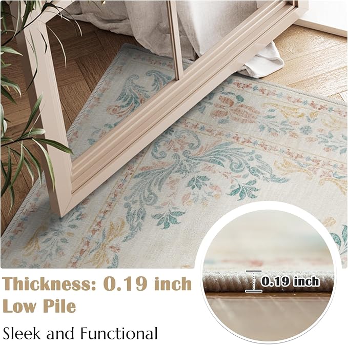 jinchan Floral 4x6 Area Rugs for Nursery - Image 7