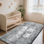 Soft Runner Rugs for Bedroom, Mottling Grey 2x6 Area Rugs Fluffy Rug Shaggy - Image 4
