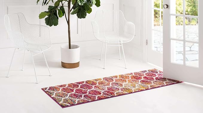 Rugs.com Lattice Frieze Collection Rug – 2' x 4' Runner Multi Medium Rug Perfect - Image 2