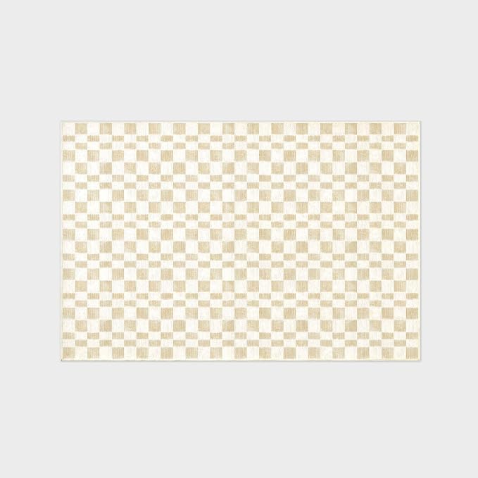 EVERGRACE Checkered Plaid Area Rug 6x9, Soft Faux Wool Rugs Washable Anti Slip - Image 7
