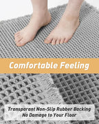 AMOAMI Upgraded Waffle Bath Mat, Super Absorbent Non Slip Bath Mats - Image 4