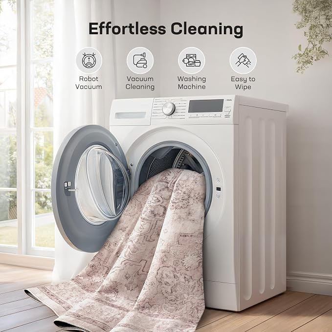 Marsail 5x7 Machine Washable Area Rug, Soft & Slip-Resistant Large Area Rug - Image 3
