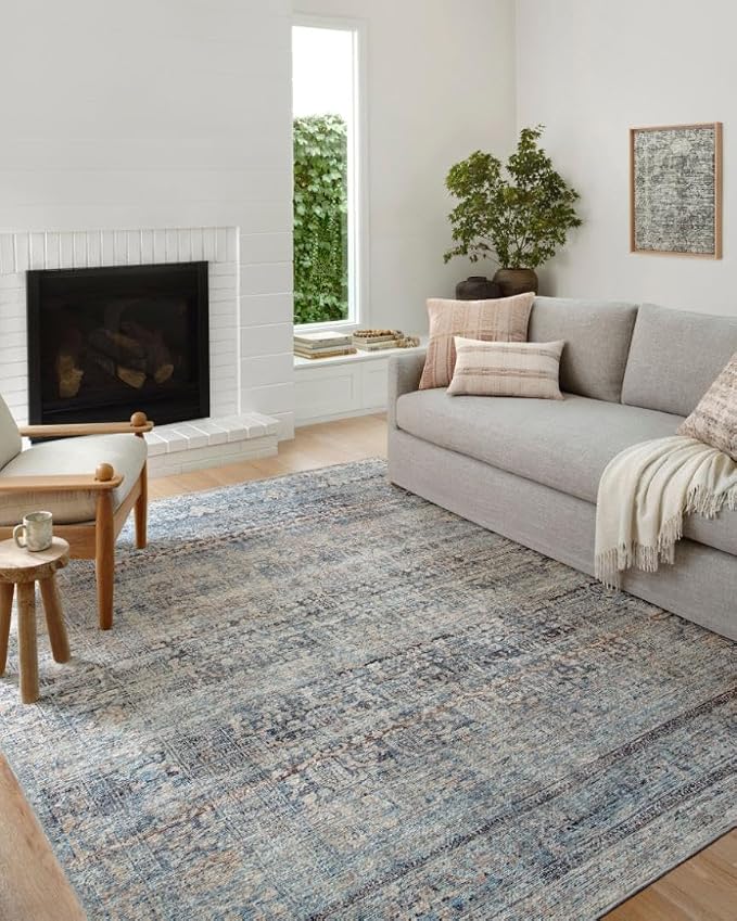 Loloi Amber Lewis Billie Collection BIL-05 Denim/Blush 10'-0" x 14'-0" - Image 3