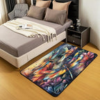 Dragonfly 5x7 Area Rug Colorful Flowers Living Room Rug | Watercolor Beetles - Image 5