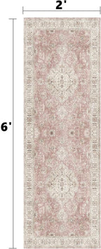 Washable Runner Rugs for Entrance 2x6 Non-Slip Hallway Runner Rugs Vintage - Image 2