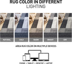 Rugshop Gray Modern Geometric Boxes Non-Slip Area Rug Non-Shedding - Image 5