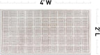 Rugshop Bohemian Stripe Lines Washable Non Slip Area Rug 2' x 4' Ivory - Image 2