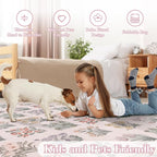 Wonnitar 8x10 Washable Rug, Boho Ultra-Thin Non Slip Soft Moroccan Floral Large - Image 9