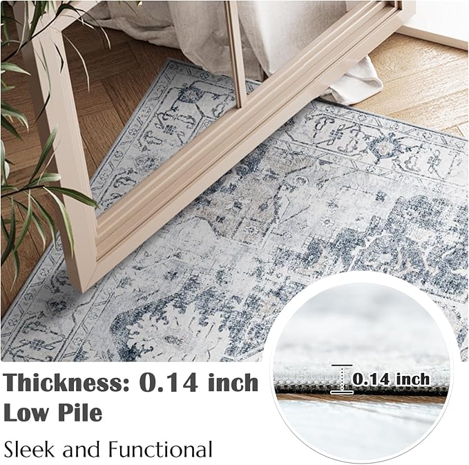 jinchan Kelda Runner Rug 2x6 Hallway Rug Kitchen Washable Runner Vintage Mat - Image 3