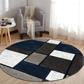 Rugshop Contemporary Modern Boxes Area Rug 6' 6" Navy by Rugshop